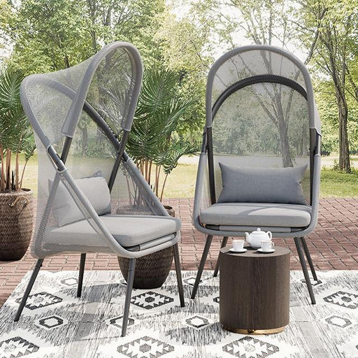 Alverta Foldable Chair Grey & Black (2/Ctn) - In Home Furniture (San Antonio, TX)