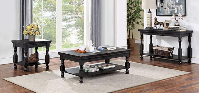 CALANDRA Sofa Table, Antique Black - In Home Furniture (San Antonio, TX)