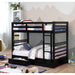 California Iv Black, Walnut, Gray, & White Twin/Twin Bunk Bed - In Home Furniture (San Antonio, TX)