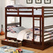 California Iv Black, Walnut, Gray, & White Twin/Twin Bunk Bed - In Home Furniture (San Antonio, TX)