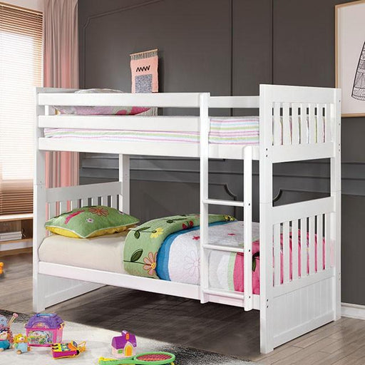 CANBERRA II White Twin/Full Bunk Bed - In Home Furniture (San Antonio, TX)