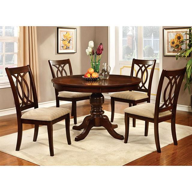 Carlisle Brown Cherry Round Dining Table - In Home Furniture (San Antonio, TX)