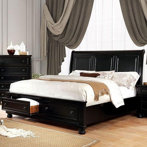 Castor Bed Black, Chrome, & White - In Home Furniture (San Antonio, TX)