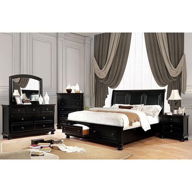 Castor Bed Black, Chrome, & White - In Home Furniture (San Antonio, TX)