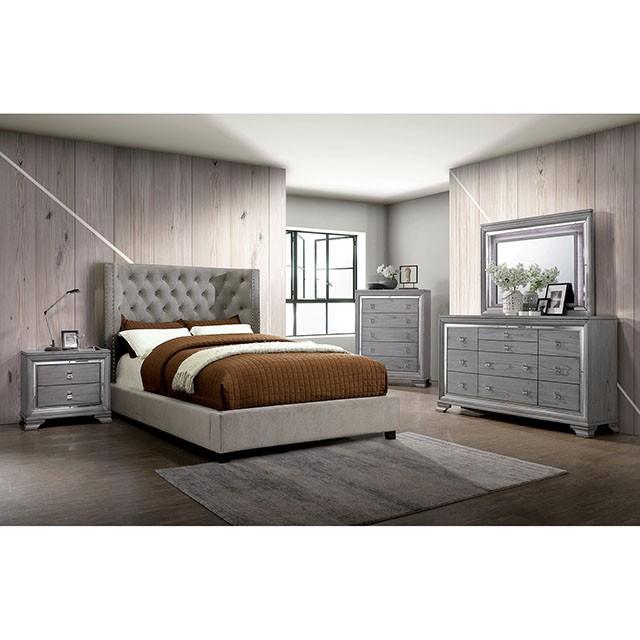 Cayla Bed Silver & Grey - In Home Furniture (San Antonio, TX)