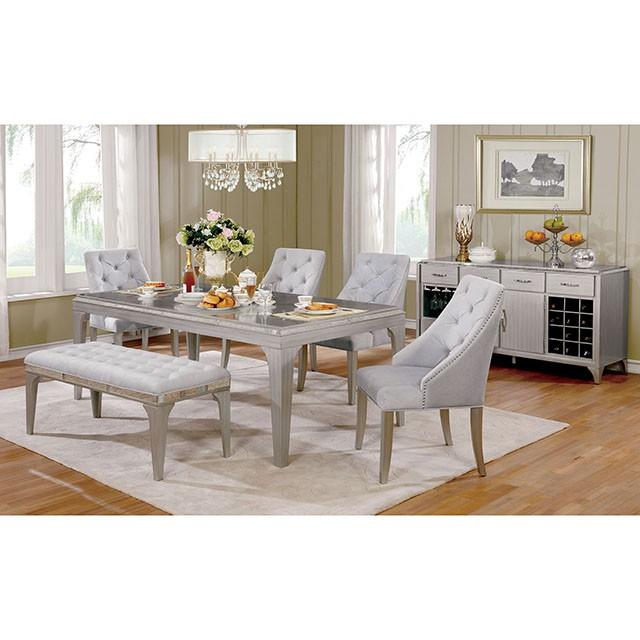 DIOCLES Silver/Light Gray Bench - In Home Furniture (San Antonio, TX)
