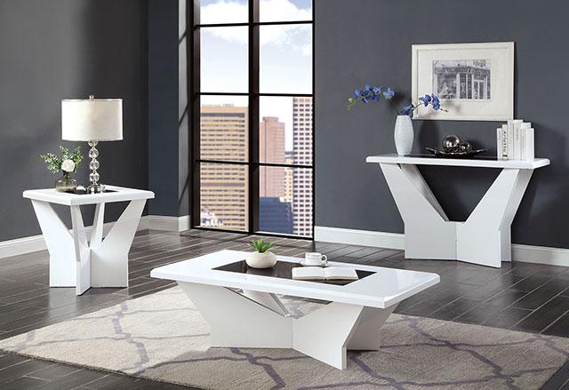 DUBENDORF Sofa Table, White - In Home Furniture (San Antonio, TX)