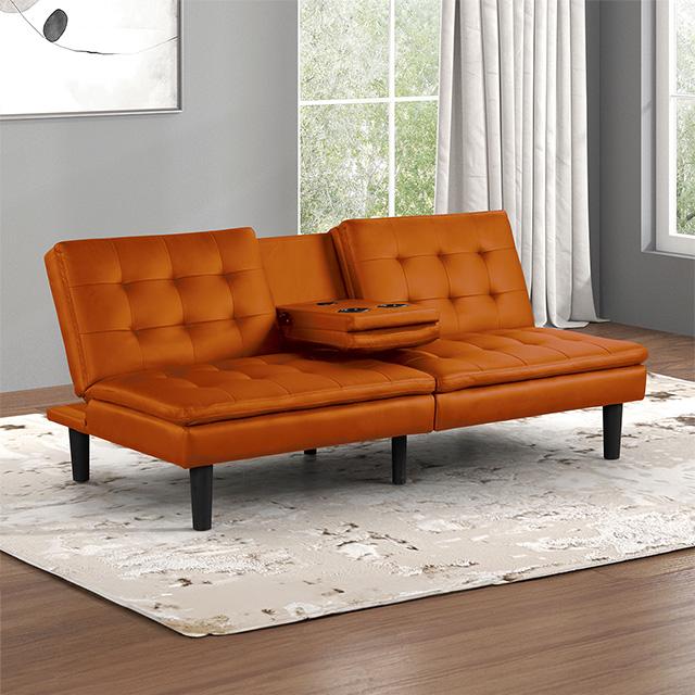 Eidsberg Futon Sofa Bed Orange, Grey, Brown, & Black - In Home Furniture (San Antonio, TX)