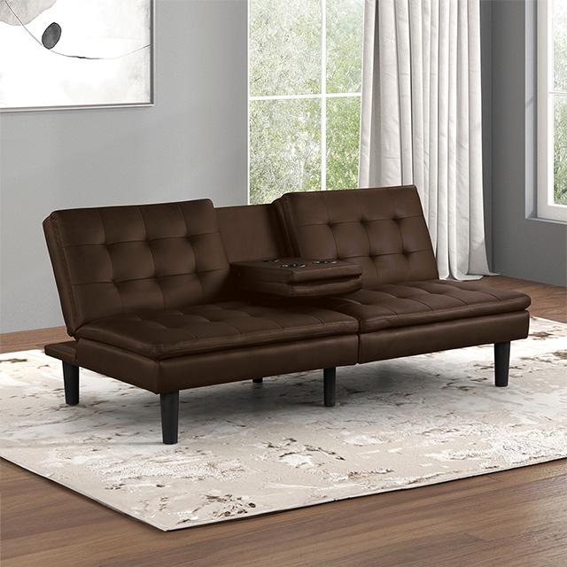 Eidsberg Futon Sofa Bed Orange, Grey, Brown, & Black - In Home Furniture (San Antonio, TX)