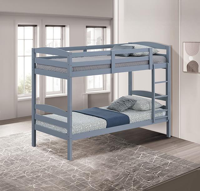 Finsbury Twin Twin Bunk Bed Espresso, Grey & White - In Home Furniture (San Antonio, TX)