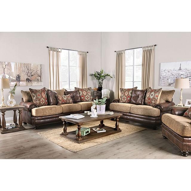 Fletcher Brown/Tan Sofa - In Home Furniture (San Antonio, TX)