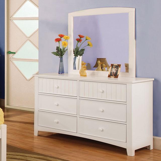 Corry White Mirror - In Home Furniture (San Antonio, TX)