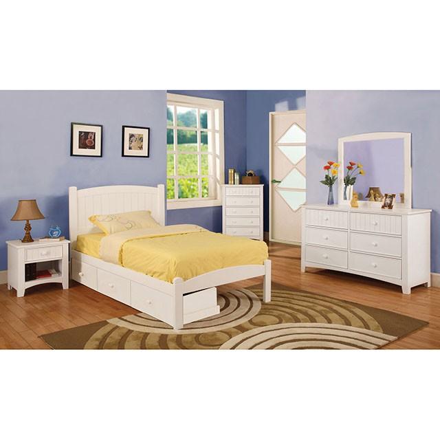 Corry White Night Stand - In Home Furniture (San Antonio, TX)