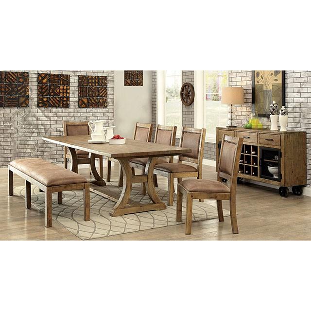 GIANNA Rustic Pine/Brown Side Chair (2/CTN) - In Home Furniture (San Antonio, TX)