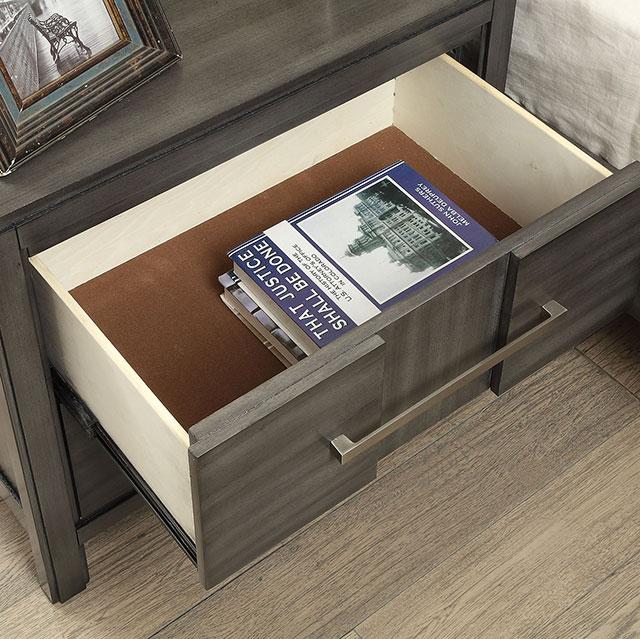 Berenice Espresso Night Stand White, Gray, & Espresso - In Home Furniture (San Antonio, TX)