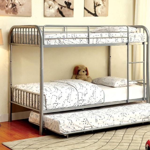 RAINBOW Silver Metal Twin/Twin Bunk Bed image