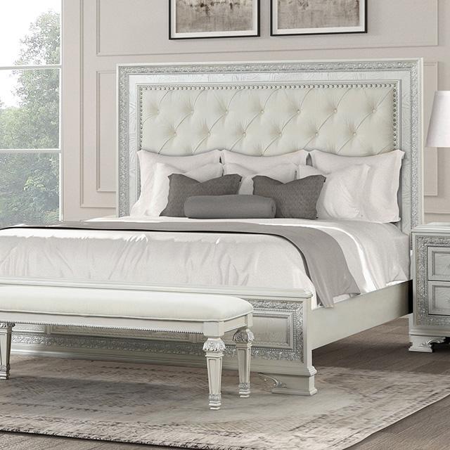 Stella Mia 4 Pc 5 Pc Queen Bedroom Set White - In Home Furniture (San Antonio, TX)