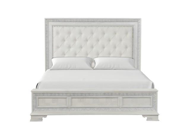 Stella Mia 4 Pc 5 Pc Queen Bedroom Set White - In Home Furniture (San Antonio, TX)