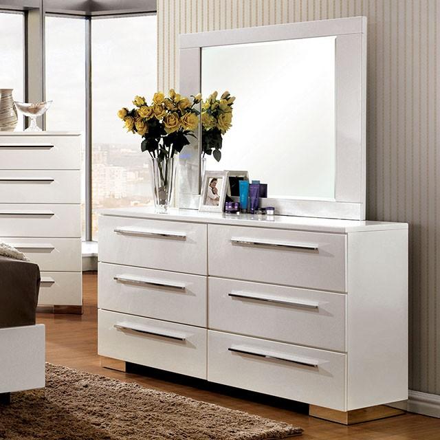 CLEMENTINE Glossy White Mirror