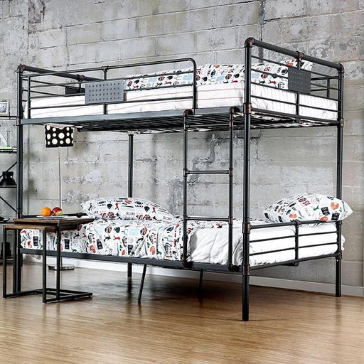 Olga I Antique Black Full/Full Bunk Bed - In Home Furniture (San Antonio, TX)