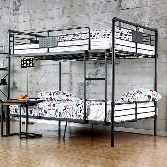 Olga I Antique Black Full/Full Bunk Bed - In Home Furniture (San Antonio, TX)