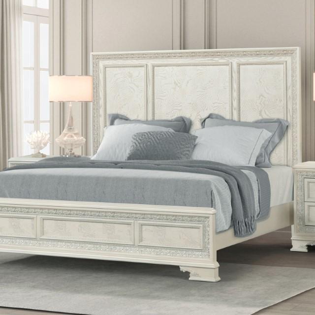 Stella Mia 4 Pc 5 Pc Queen Bedroom Set White - In Home Furniture (San Antonio, TX)