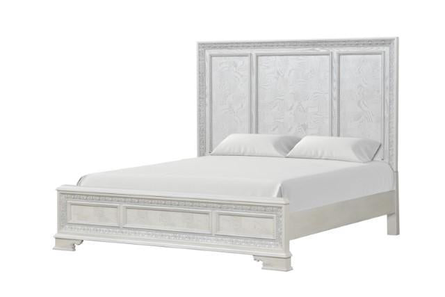Stella Mia 4 Pc 5 Pc Queen Bedroom Set White - In Home Furniture (San Antonio, TX)