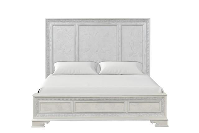 Stella Mia 4 Pc 5 Pc Queen Bedroom Set White - In Home Furniture (San Antonio, TX)