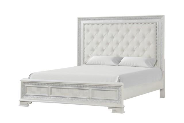 Stella Mia 4 Pc 5 Pc Queen Bedroom Set White - In Home Furniture (San Antonio, TX)