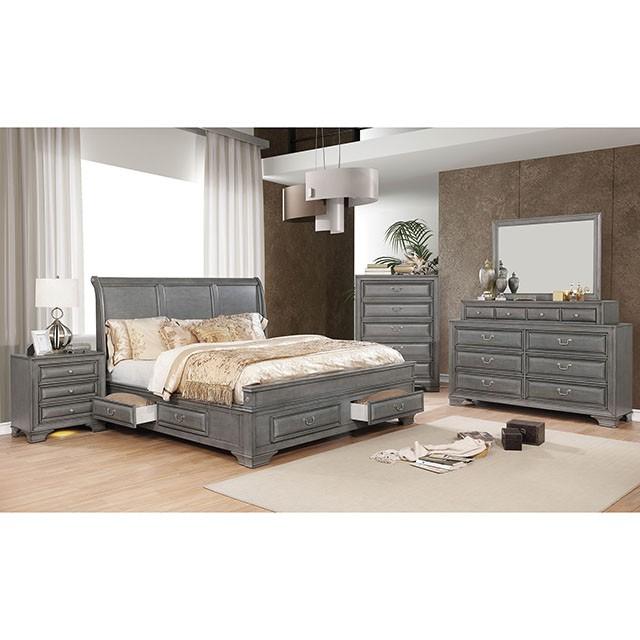 Brandt Bed Chrome & Gray