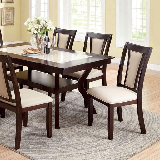 BRENT Dark Cherry/Ivory Dining Table - In Home Furniture (San Antonio, TX)