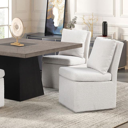 Broager 5 Pc Dining Table Set (White Swivel Chairs) - In Home Furniture (San Antonio, TX)