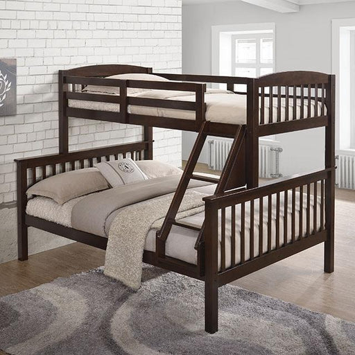 Brookings Twin/Full Bunk Bed White, Brown & Black - In Home Furniture (San Antonio, TX)