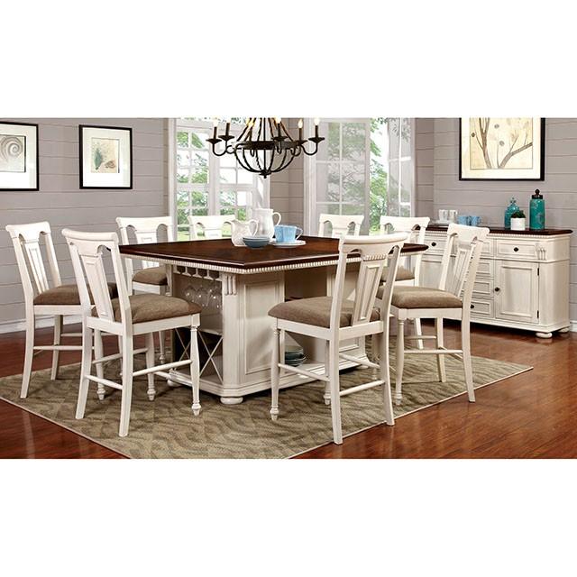 SABRINA Off White/Cherry Ctr.Ht. Chair, Cherry & White (2/CTN) - In Home Furniture (San Antonio, TX)
