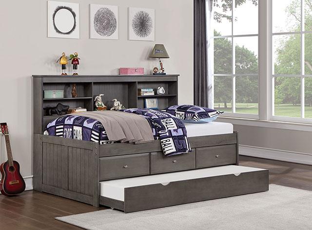 TIBALT Twin DayBed w/ Trundle, Dark Gray - In Home Furniture (San Antonio, TX)
