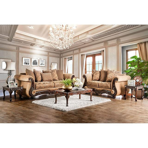 NICANOR Tan/Gold Sofa - In Home Furniture (San Antonio, TX)