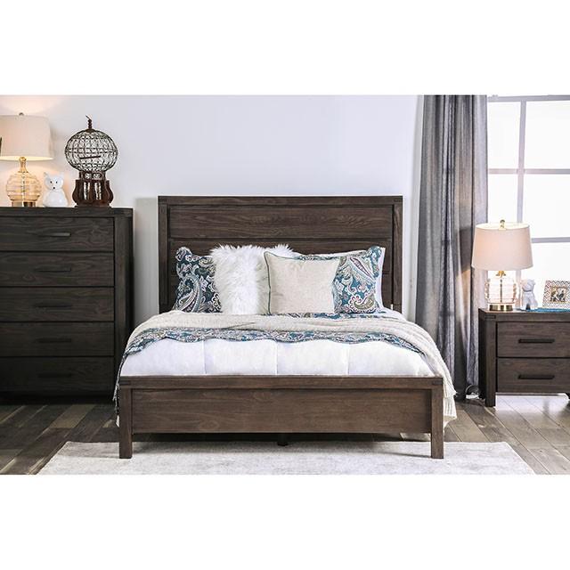 Rexburg Wire-Brushed Rustic Brown E.King & Full Bed - In Home Furniture (San Antonio, TX)