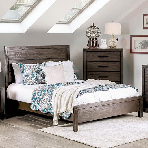 Rexburg Wire-Brushed Rustic Brown E.King & Full Bed - In Home Furniture (San Antonio, TX)