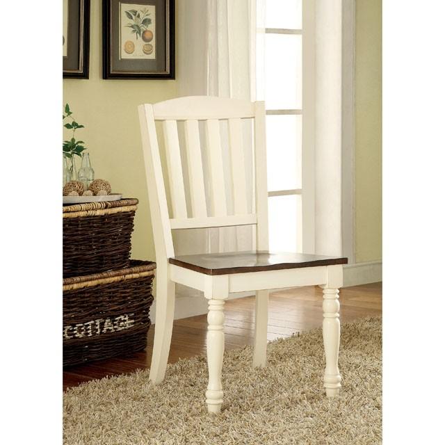 HARRISBURG Vintage White/Dark Oak Side Chair (2/CTN)