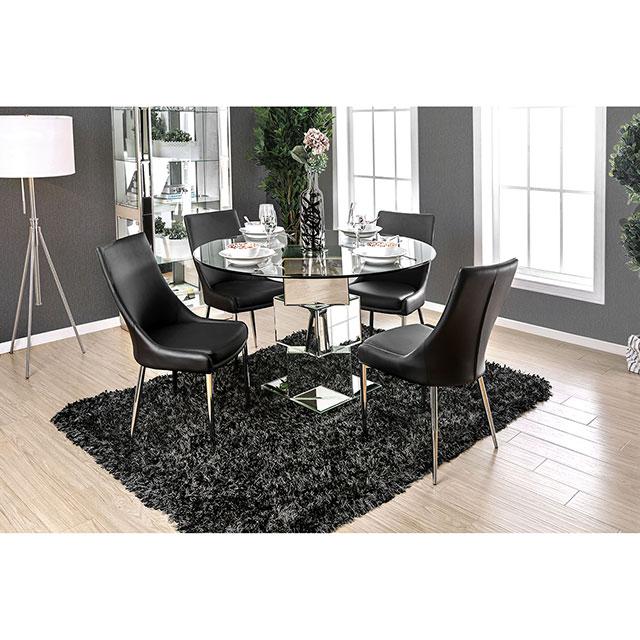 Izzy Silver/Black Side Chair, Black (2/CTN) - In Home Furniture (San Antonio, TX)