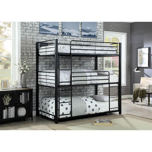 Olga I Antique Black Full/Full Bunk Bed - In Home Furniture (San Antonio, TX)