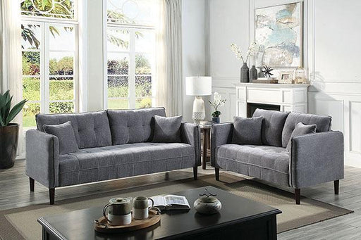 LYNDA Loveseat w/ Pillows, Dark Gray - In Home Furniture (San Antonio, TX)