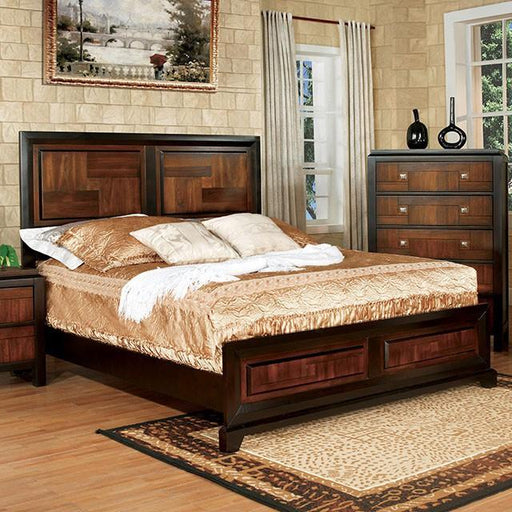 Patra Acacia/Walnut Queen Bed - In Home Furniture (San Antonio, TX)