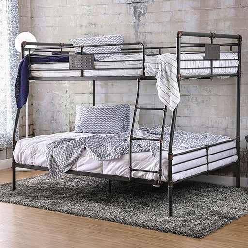 Olga I Antique Black Full/Full Bunk Bed - In Home Furniture (San Antonio, TX)