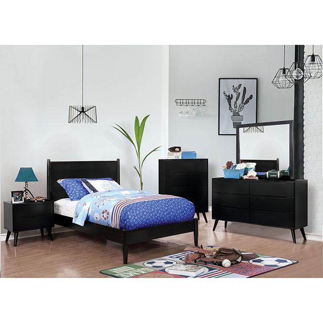 LENNART II Black Night Stand - In Home Furniture (San Antonio, TX)