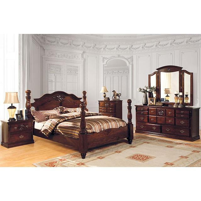 Tuscan II Glossy Dark Pine Cal.King Bed