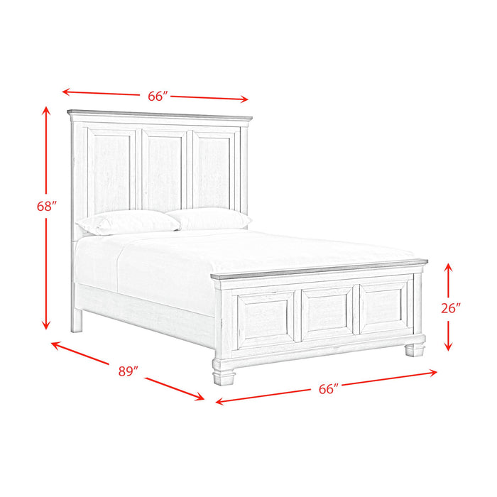 Farmington Panel Bed in Medium Brown and Washed Stone - In Home Furniture (San Antonio, TX)