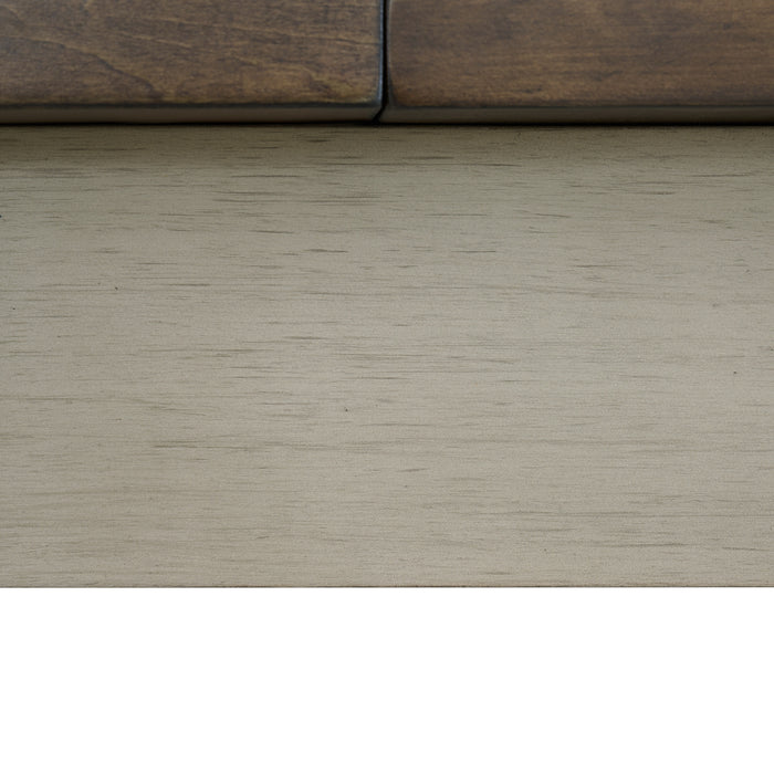 Farmington Standard Height Dining Set in Medium Brown and Washed Stone-Rectangular Table and Four Chairs - In Home Furniture (San Antonio, TX)