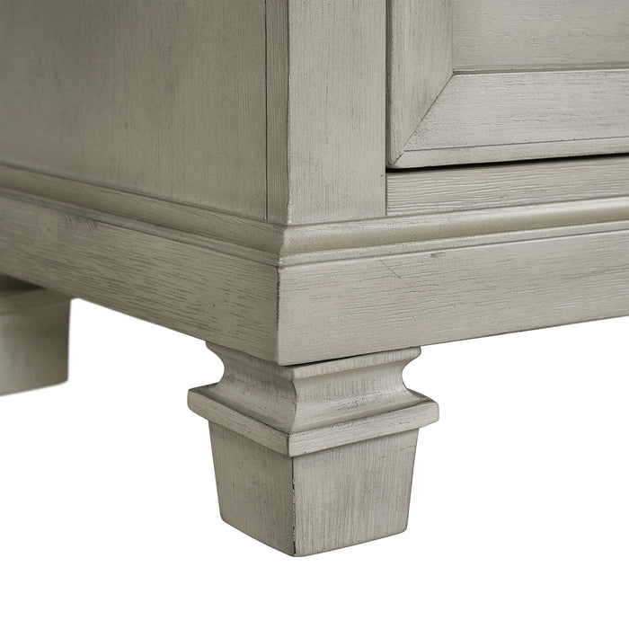 Farmington 2-Drawer Nightstand with USB in Medium Brown and Washed Stone - In Home Furniture (San Antonio, TX)