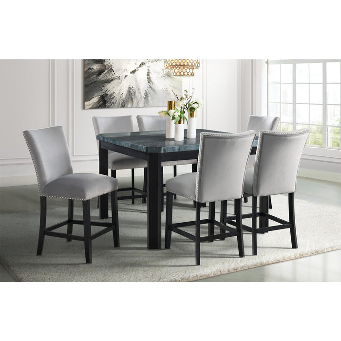 Francesca Counter Dining Gray Counter Velvet Side Chair (2 Per Pack) - In Home Furniture (San Antonio, TX)
